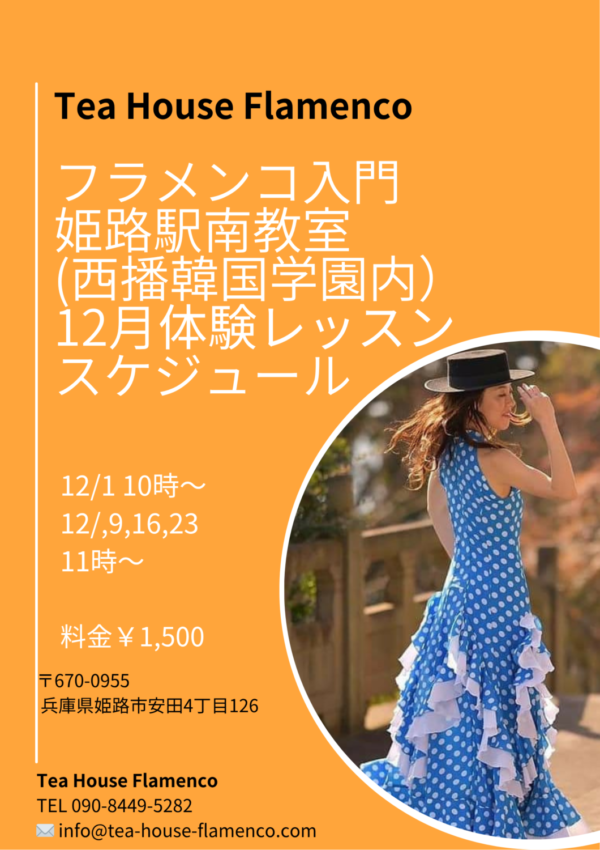 姫路駅南教室でフラメンコ体験レッスン開催